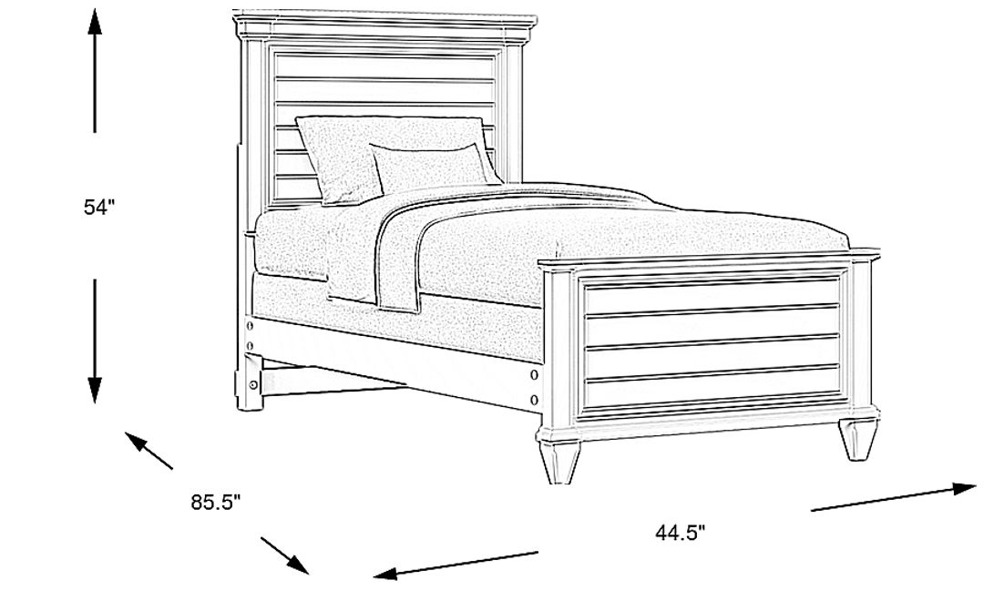 Hilton Head Kids White Twin XL Panel Bed