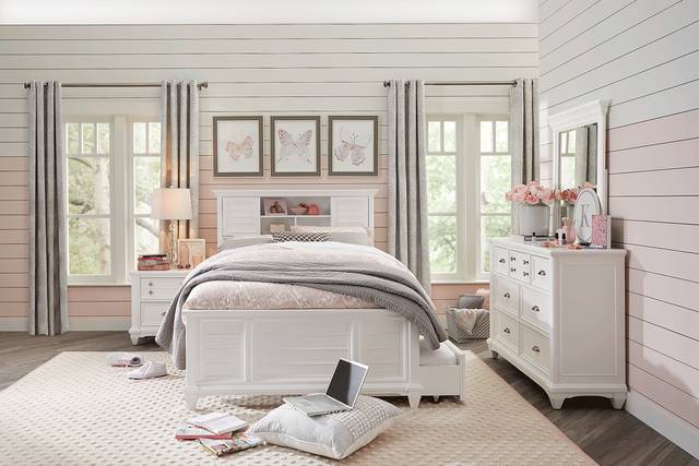 Kids Hilton Head White 5 Pc Full Bookcase Bedroom - Thumbnail - Image 1