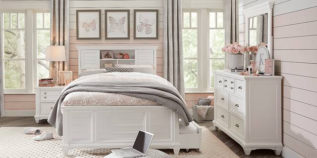 Kids Hilton Head White 5 Pc Full Bookcase Bedroom - Thumbnail - Image 1