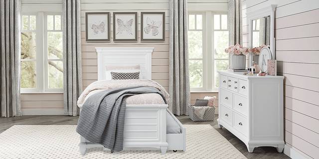 Kids Hilton Head White 5 Pc Twin Panel Bedroom - Thumbnail - Image 1