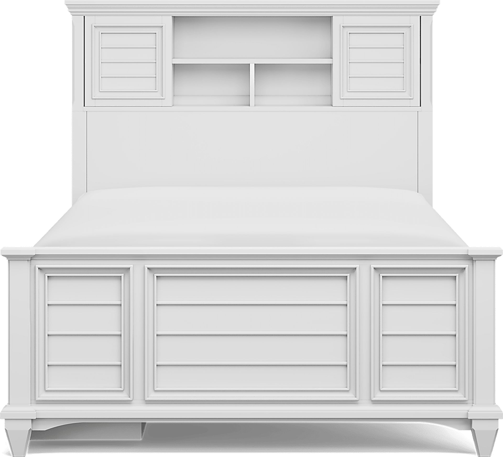 Kids Hilton Head White Full Bookcase Bed with Storage Side Rail - Image 3