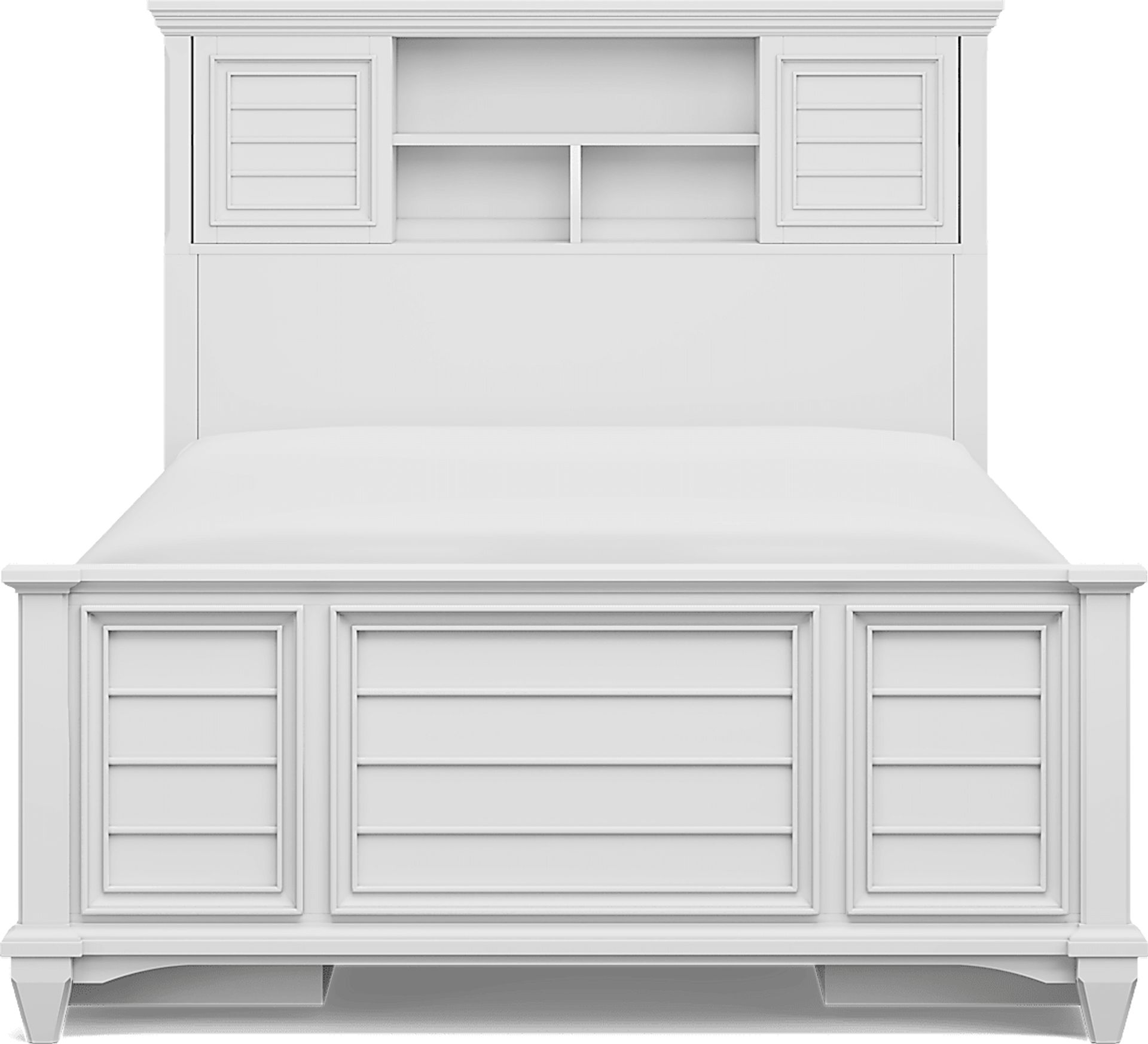 Kids Hilton Head White Full Bookcase Bed with Storage Side Rails - Image 3