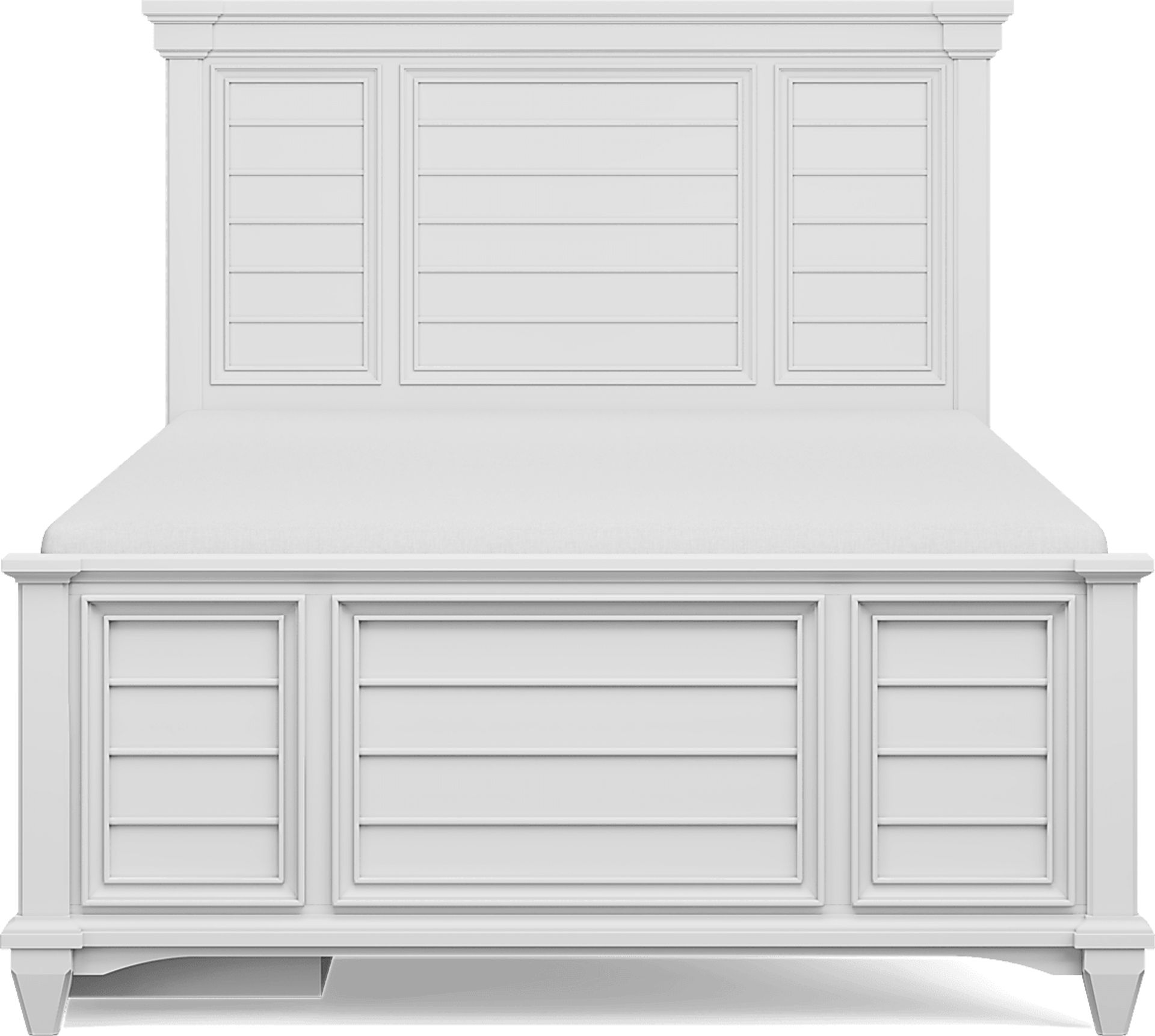 Kids Hilton Head White Full Panel Bed with Storage Side Rail - Image 3