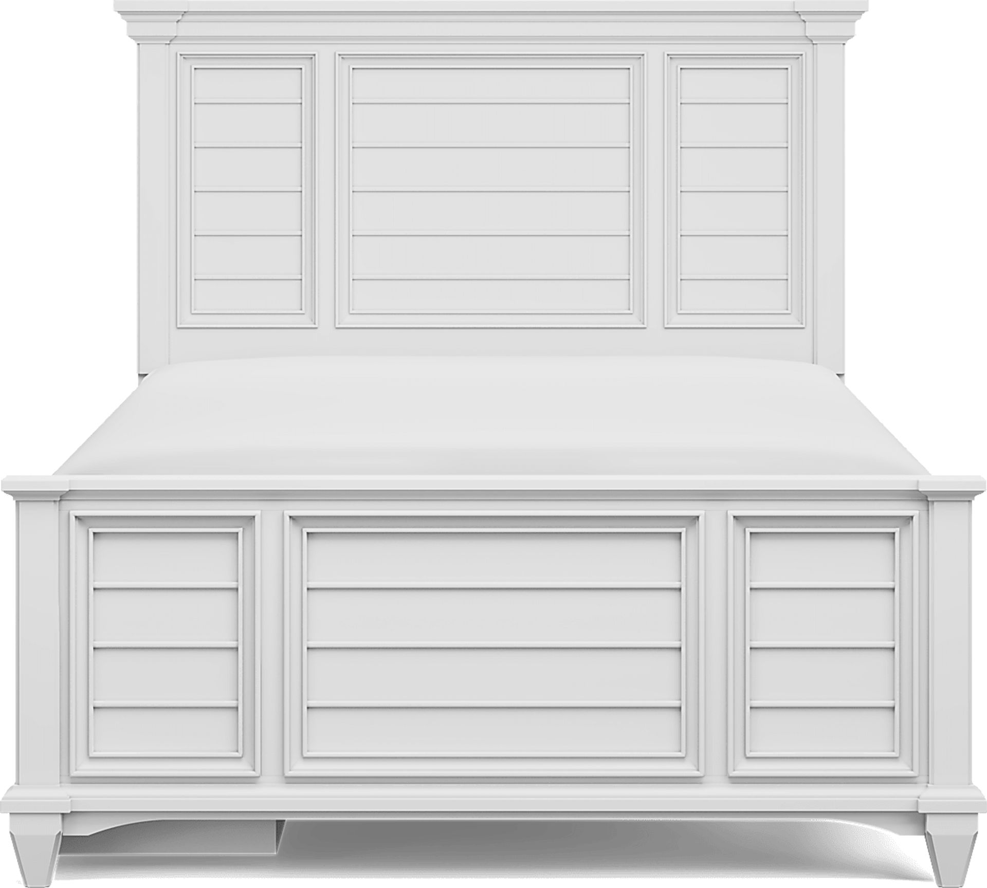 Kids Hilton Head White Full Panel Bed with Storage Side Rail - Image 3