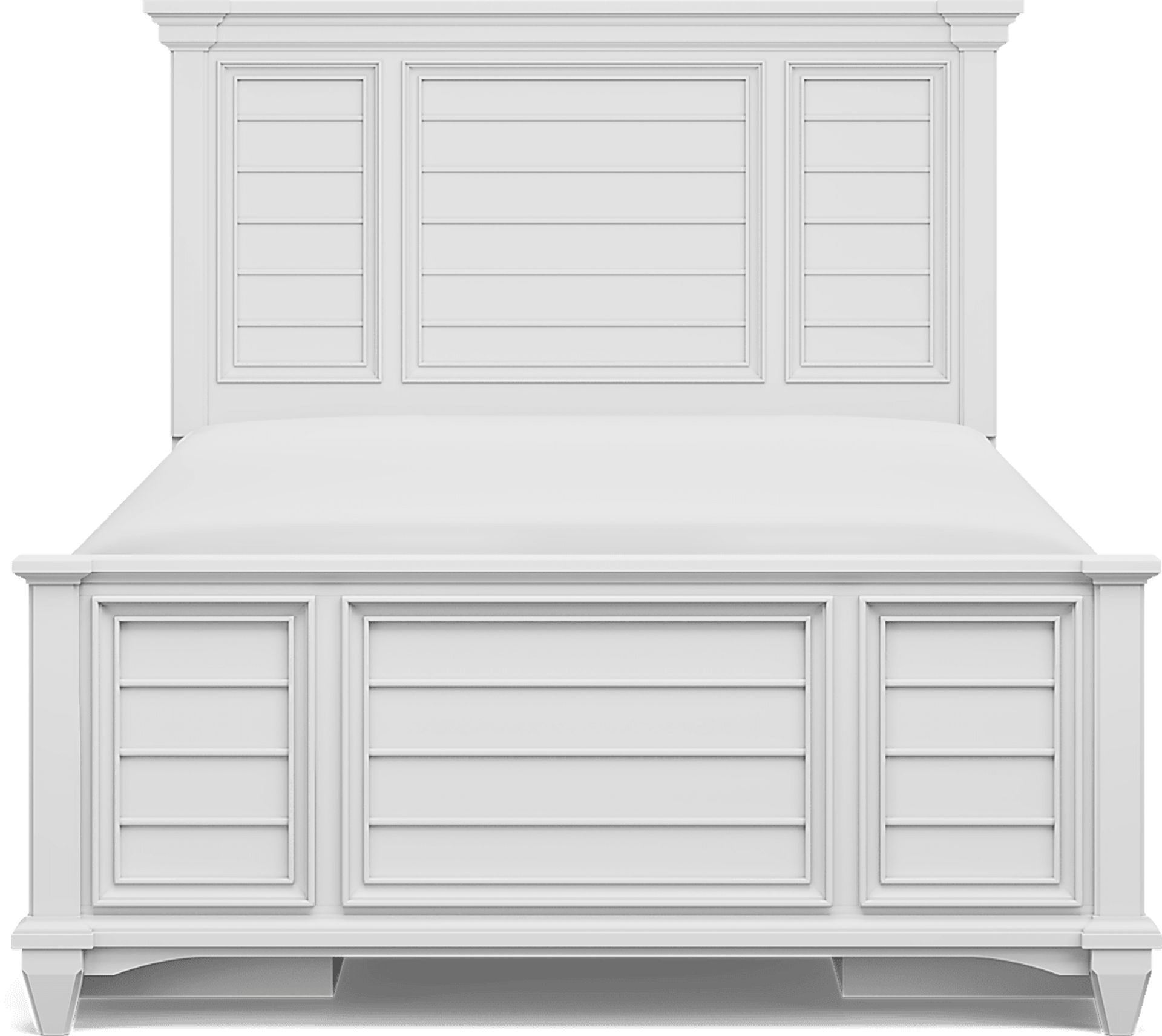Kids Hilton Head White Full Panel Bed with Storage Side Rails - Image 3