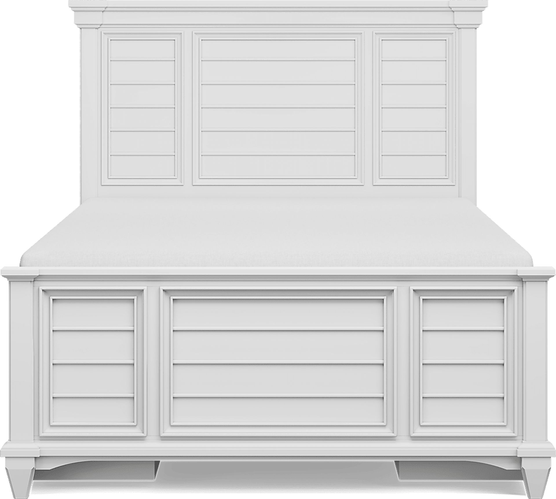 Kids Hilton Head White Full Panel Bed with Storage Side Rails - Image 3