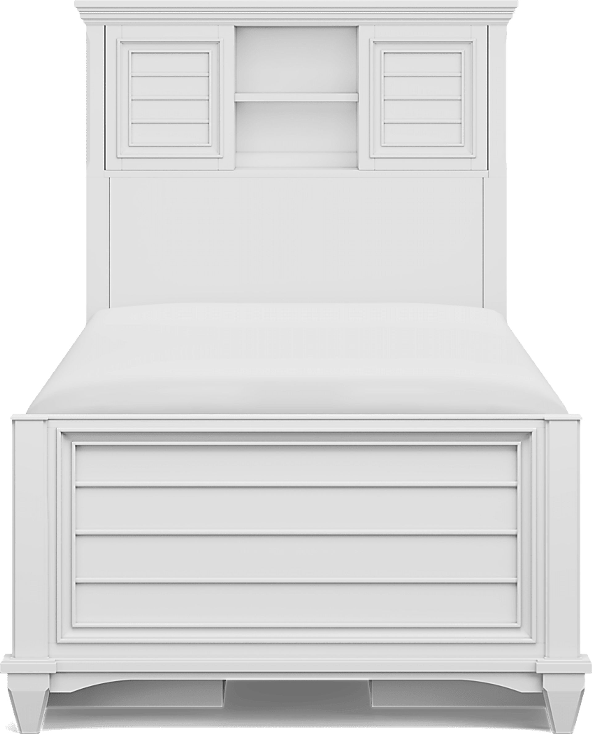 Kids Hilton Head White Twin Bookcase Bed with Storage Side Rails - Image 3