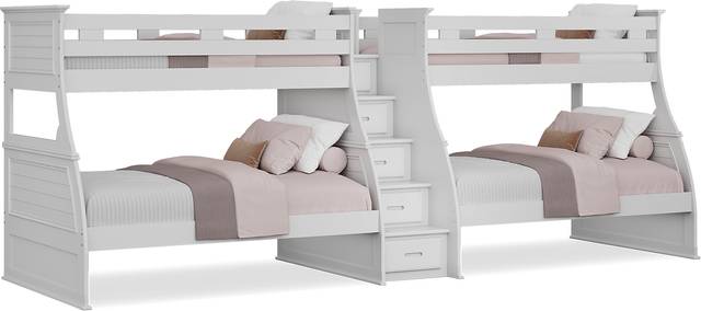 Kids Hilton Head White Twin/Full Double Step Bunk - Thumbnail - Image 2