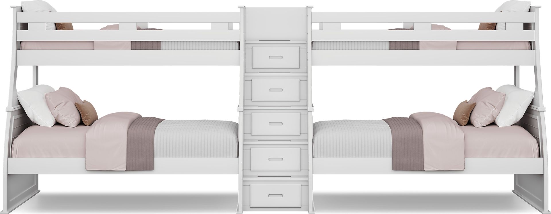 Kids Hilton Head White Twin/Full Double Step Bunk - Image 2