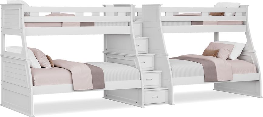Kids Hilton Head White Twin/Full Double Step Bunk