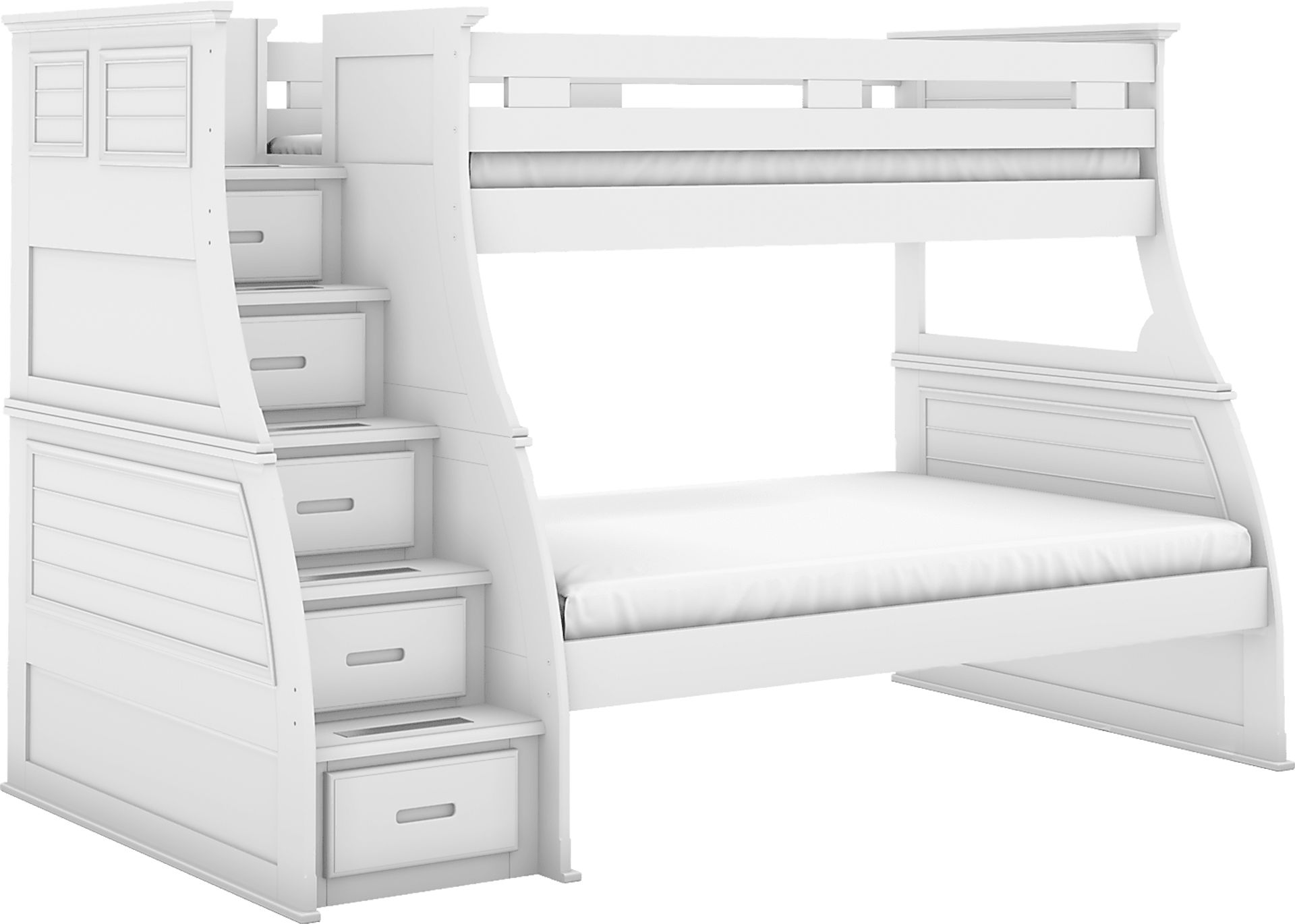 Kids Hilton Head White Twin/Full Step Bunk - Image 3