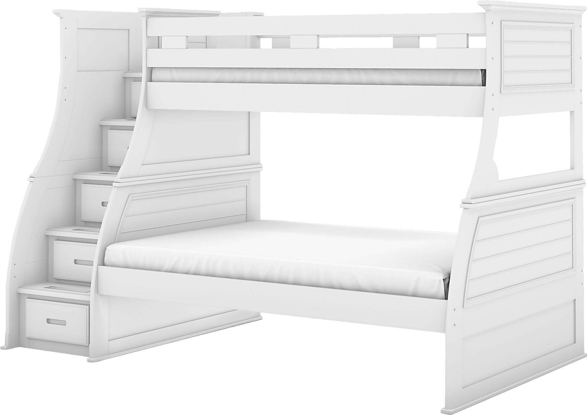 Kids Hilton Head White Twin/Full Step Bunk - Image 1