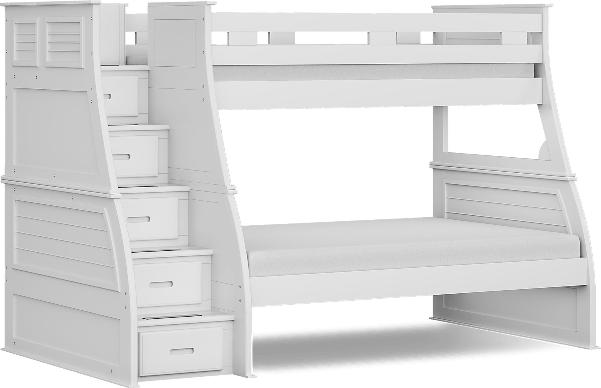 Kids Hilton Head White Twin/Full Step Bunk - Image 1