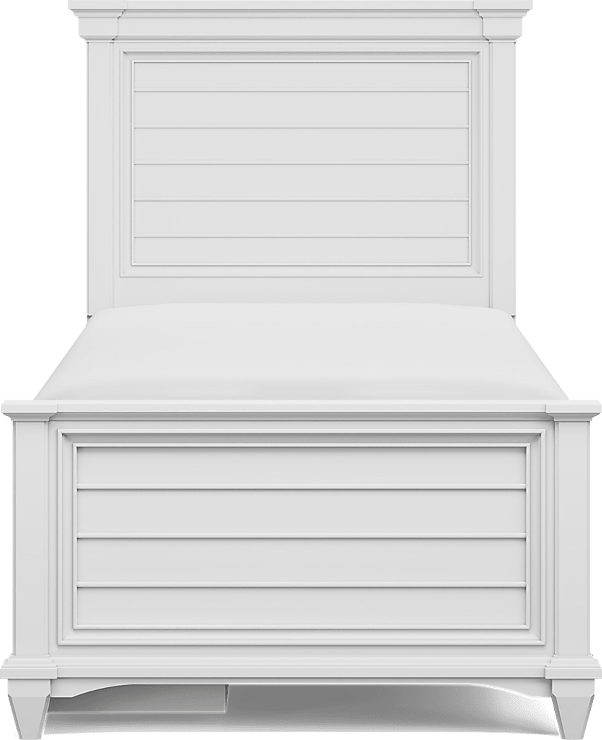 Kids Hilton Head White Twin Panel Bed with Storage Side Rail - Image 3