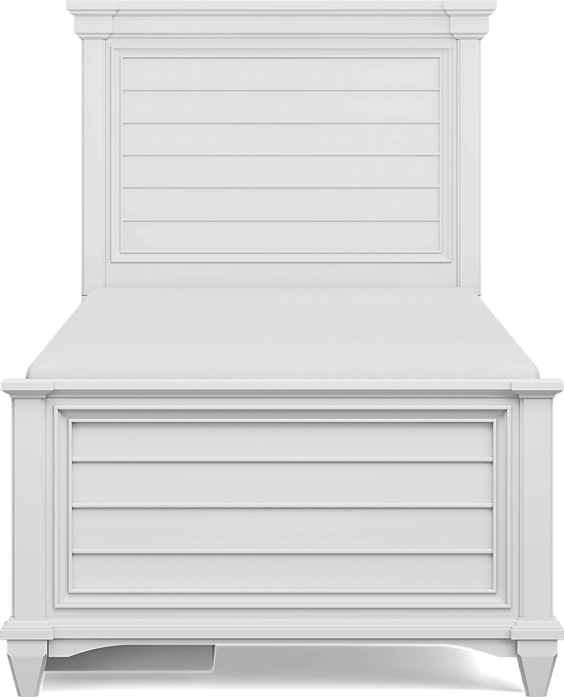 Kids Hilton Head White Twin Panel Bed with Storage Side Rail - Image 3