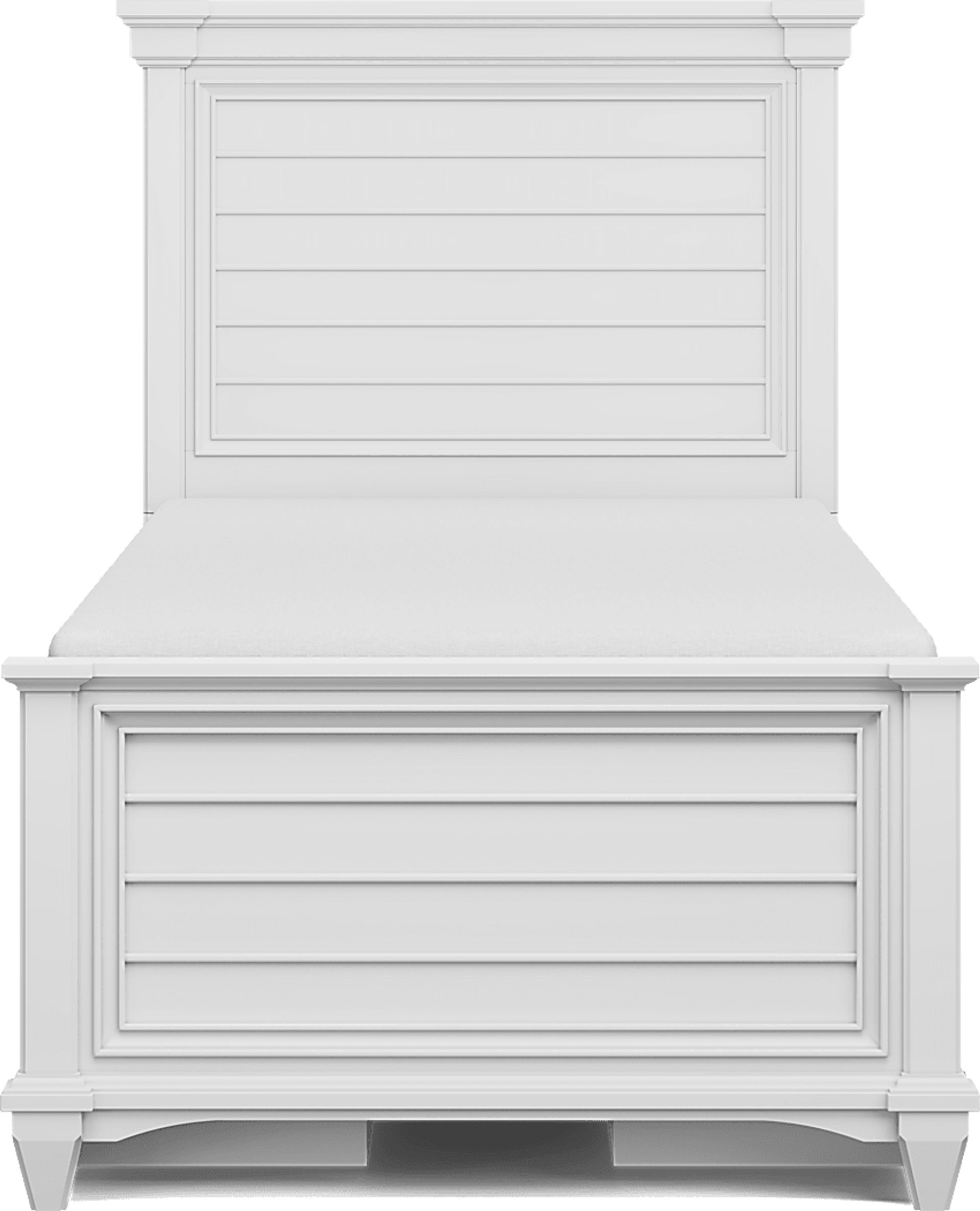 Kids Hilton Head White Twin Panel Bed with Storage Side Rails - Image 3