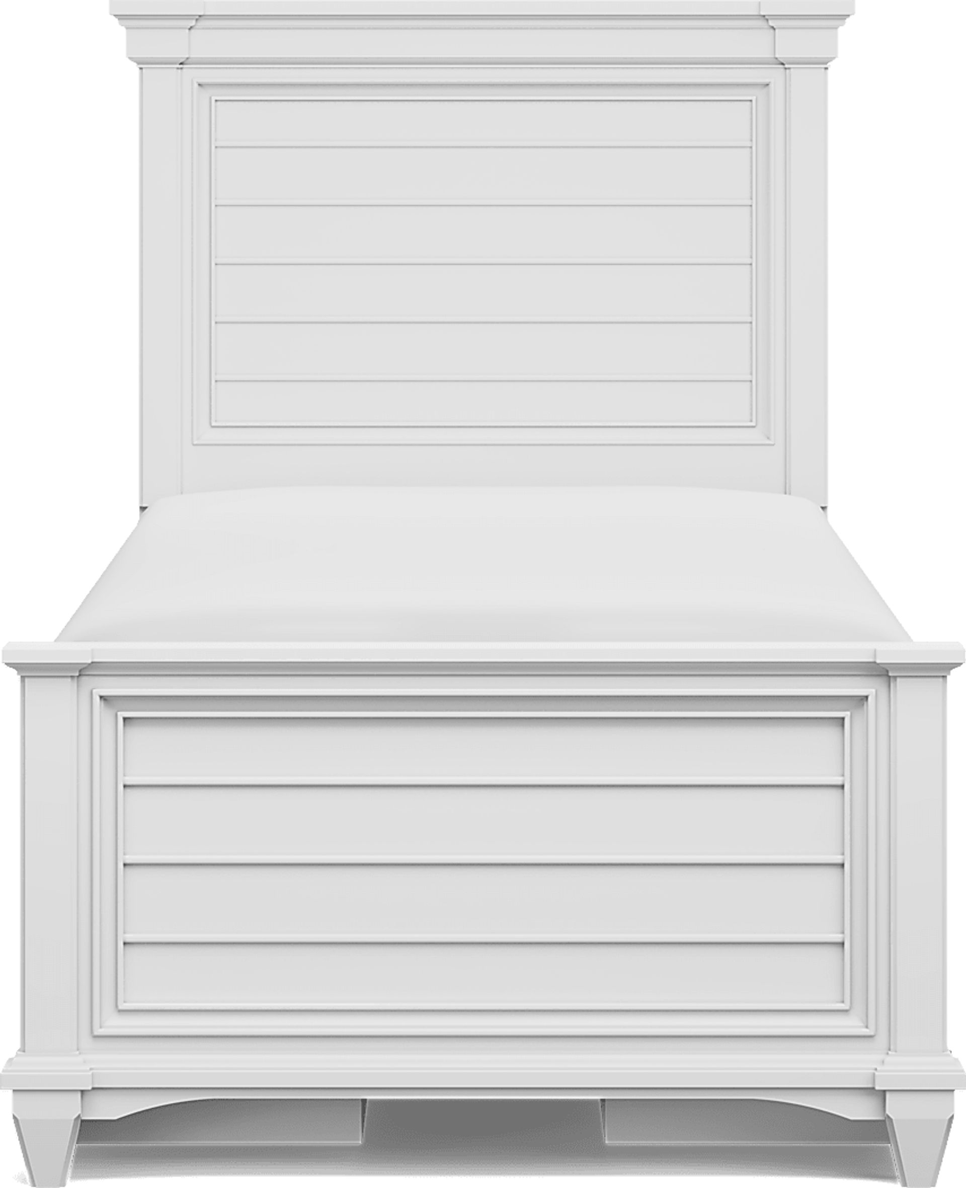 Kids Hilton Head White Twin Panel Bed with Storage Side Rails - Image 3