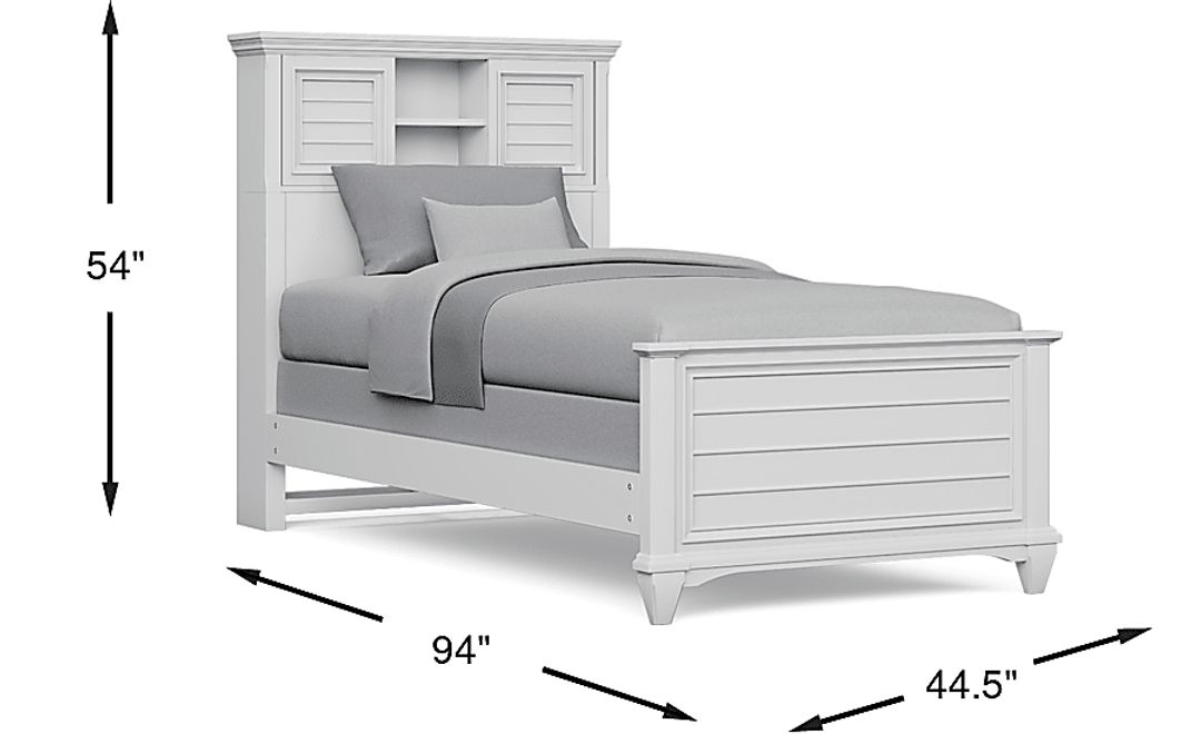 Hilton Head Kids White Twin XL Bookcase Bed