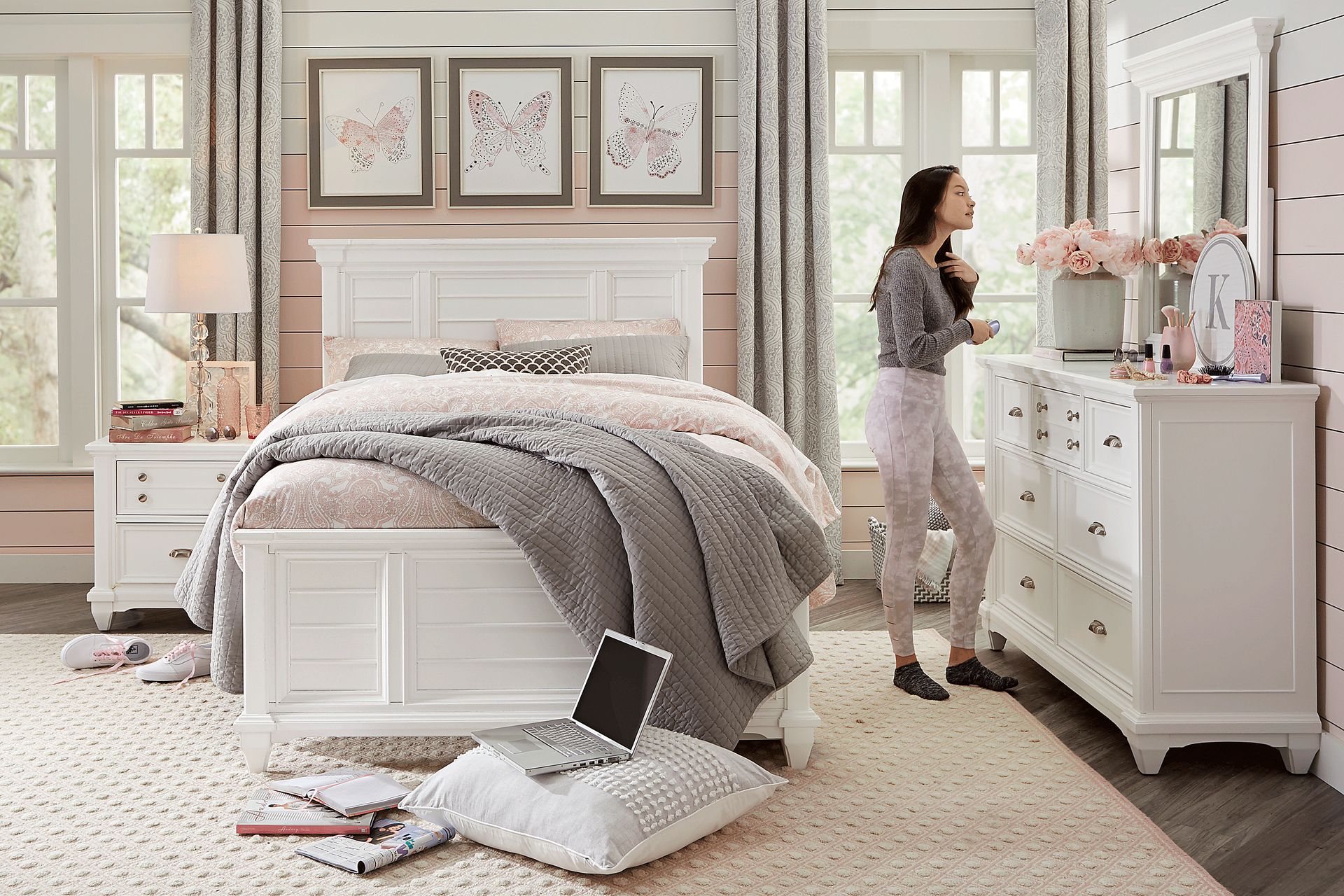 Kids Hilton Head White Twin XL Panel Bed - Image 2
