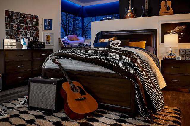 Kids Holden's Ridge Charcoal 3 Pc Full Upholstered Bed - Thumbnail - Image 4