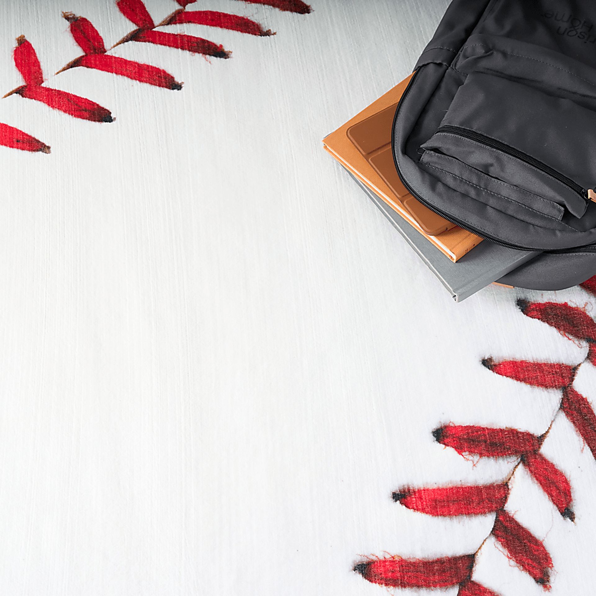 Kids Home Run White 5' Round Rug - Image 6
