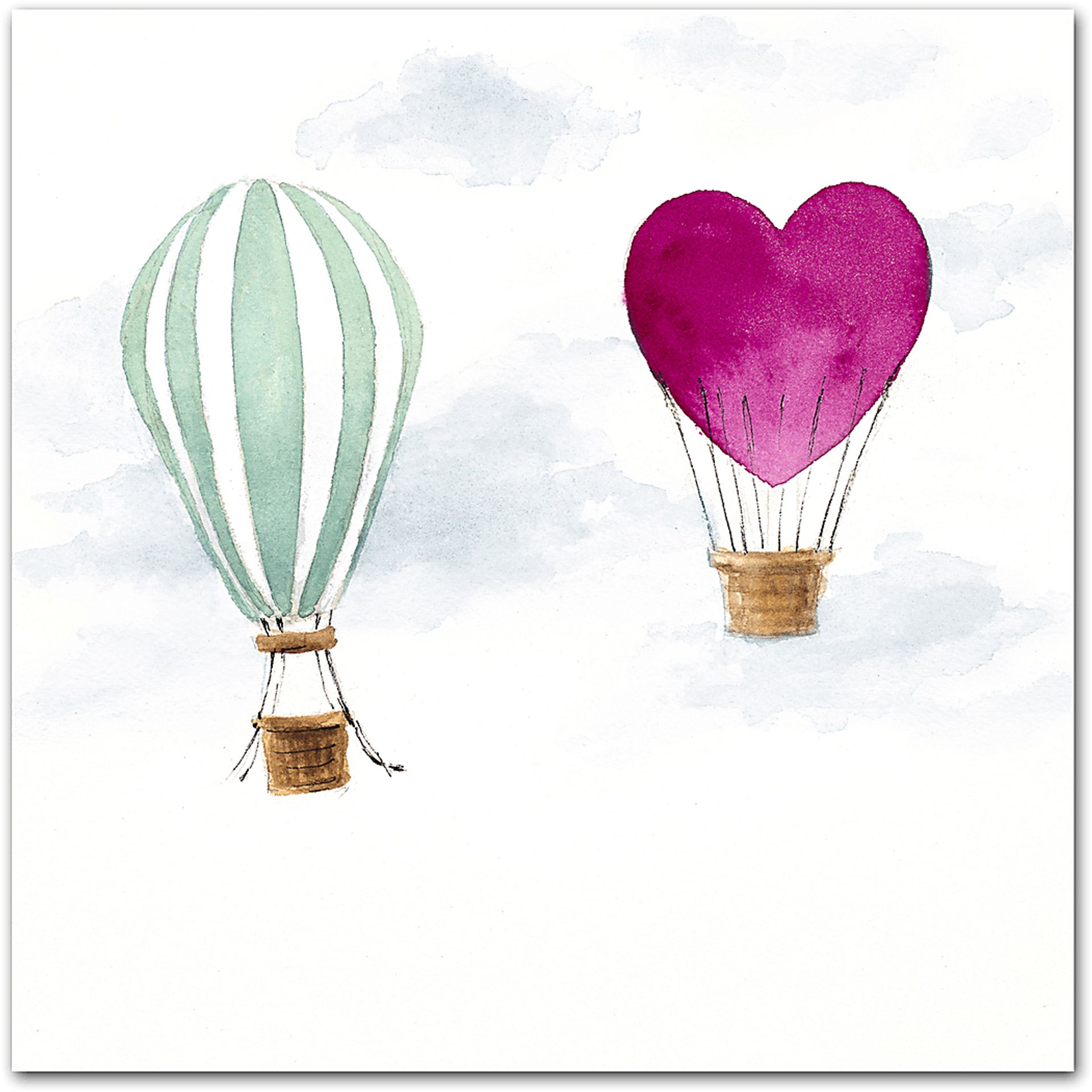 Kids Hot Air Balloon White Wall Art - Image 1