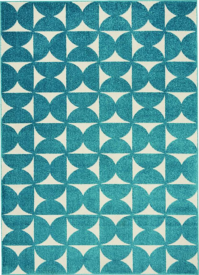 Kids Hourglass Stories Blue 4' x 6' Rug - Thumbnail - Image 1