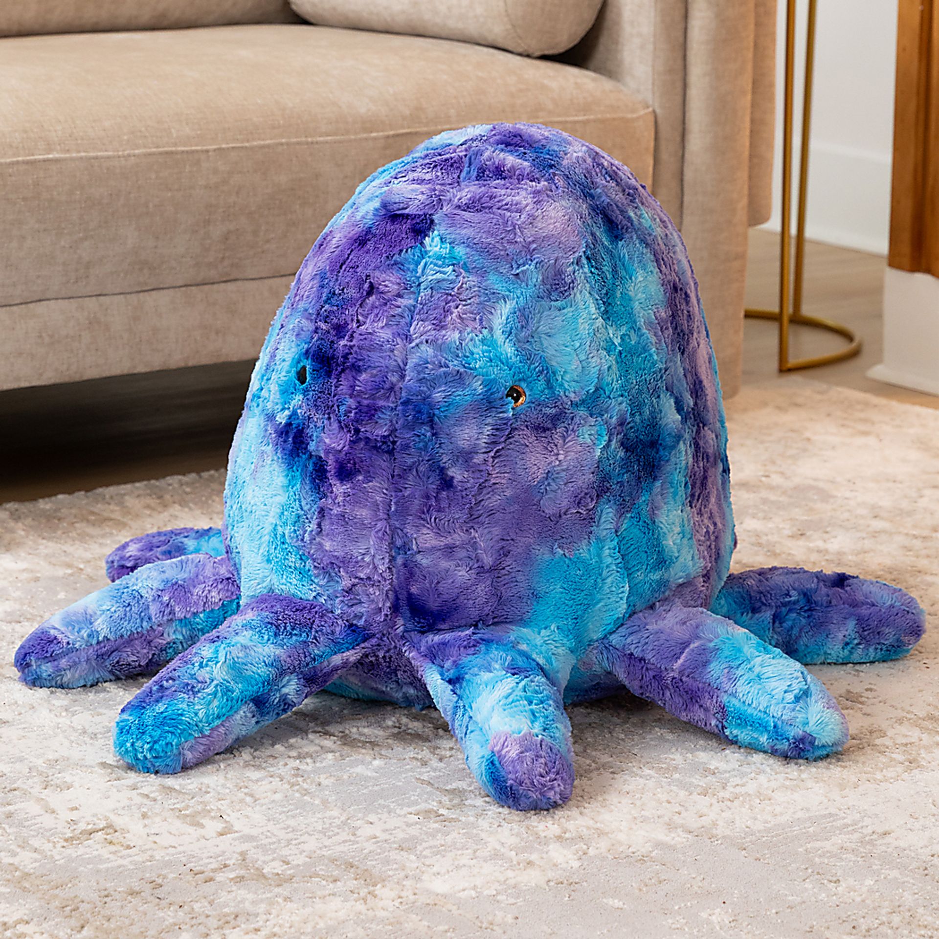 Kids Huggy the Octopus Tie-Dye Blue Bean Bag - Image 2