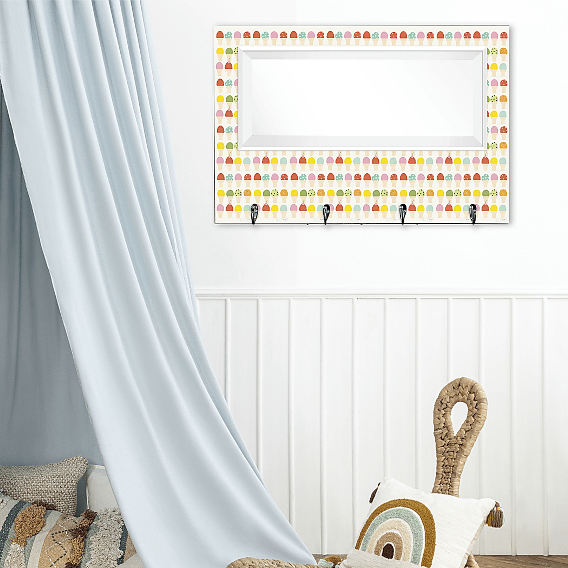 Kids Ice Cream Fun White Wall Mirror - Image 3