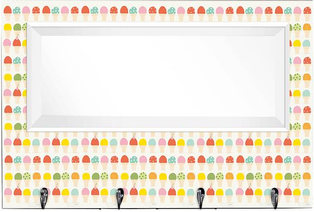 Kids Ice Cream Fun White Wall Mirror - Thumbnail - Image 1