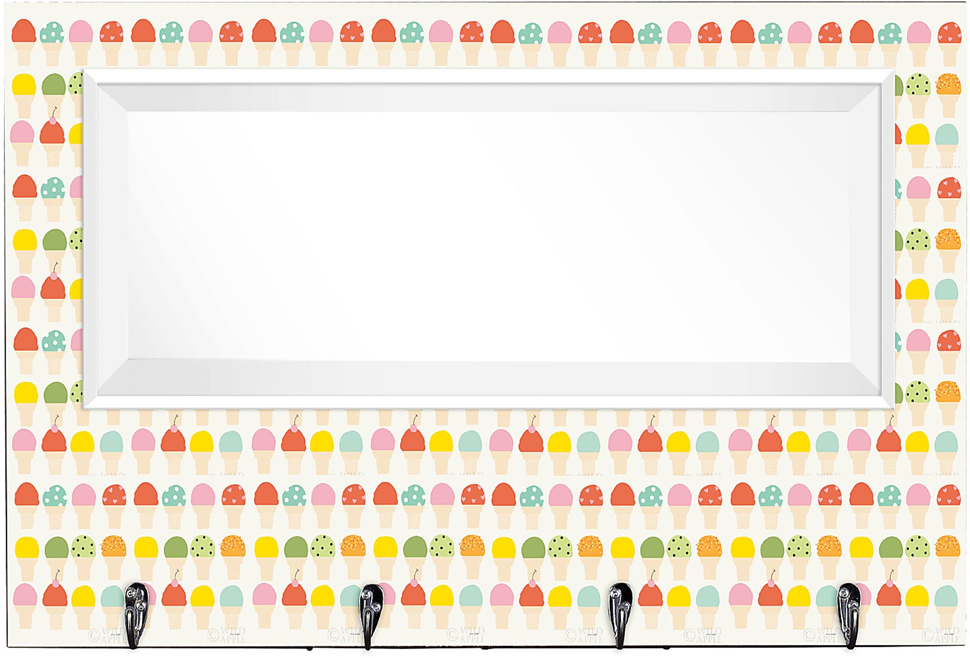 Kids Ice Cream Fun White Wall Mirror - Image 1