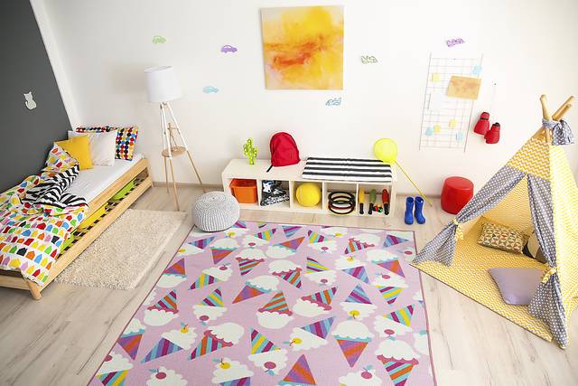 Kids Ice Cream Pop Pink 7' x 9' Rug - Thumbnail - Image 2