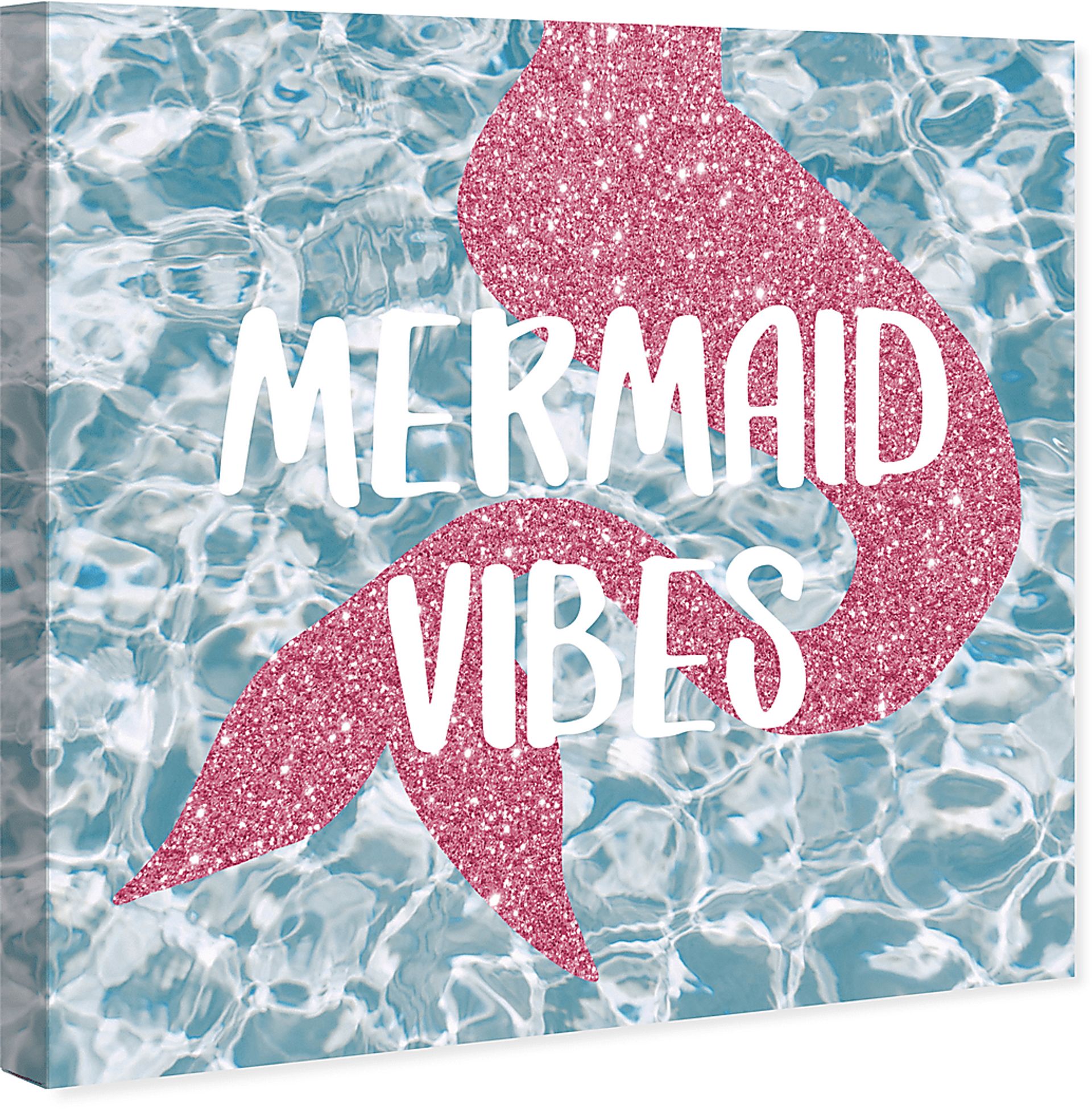 Kids In The Mermaid Vibes Blue Small Wall Art - Image 2