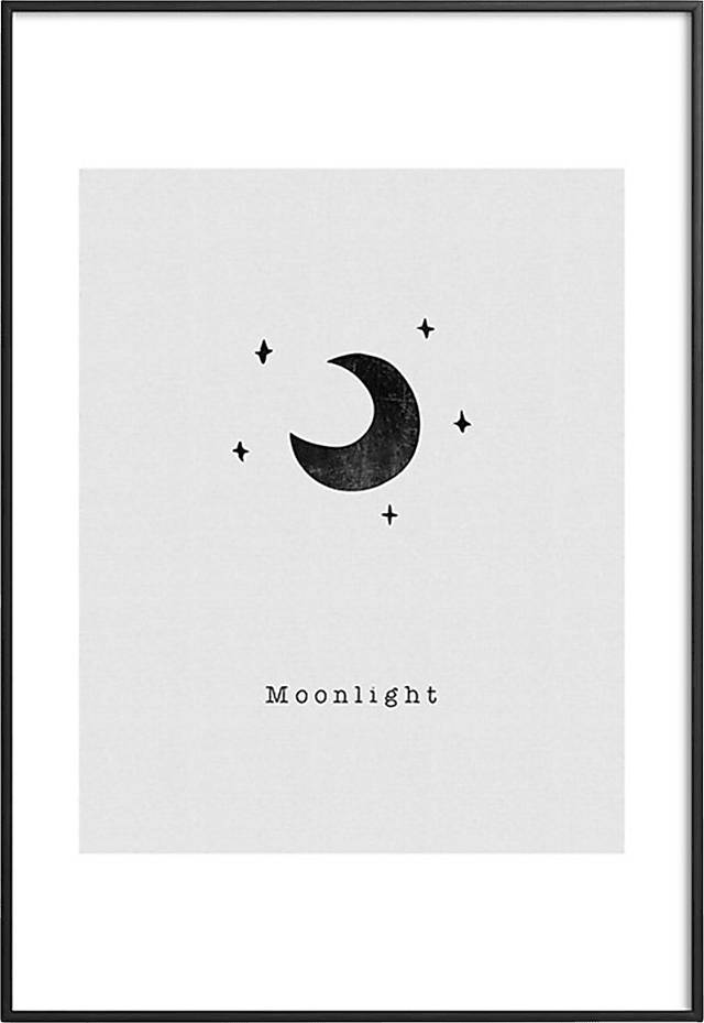 Kids In The Moonlight White Metal Framed Print - Thumbnail - Image 1