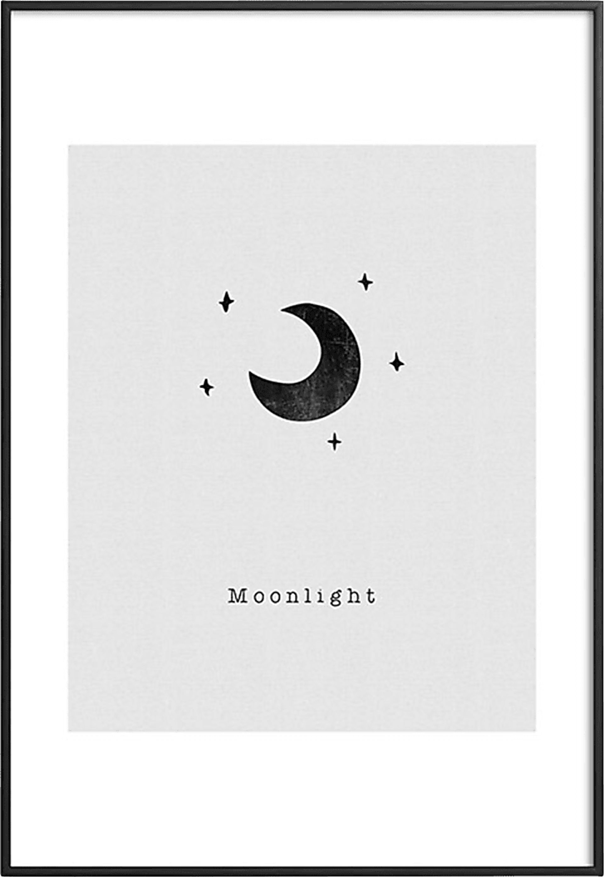 Kids In The Moonlight White Metal Framed Print - Image 1