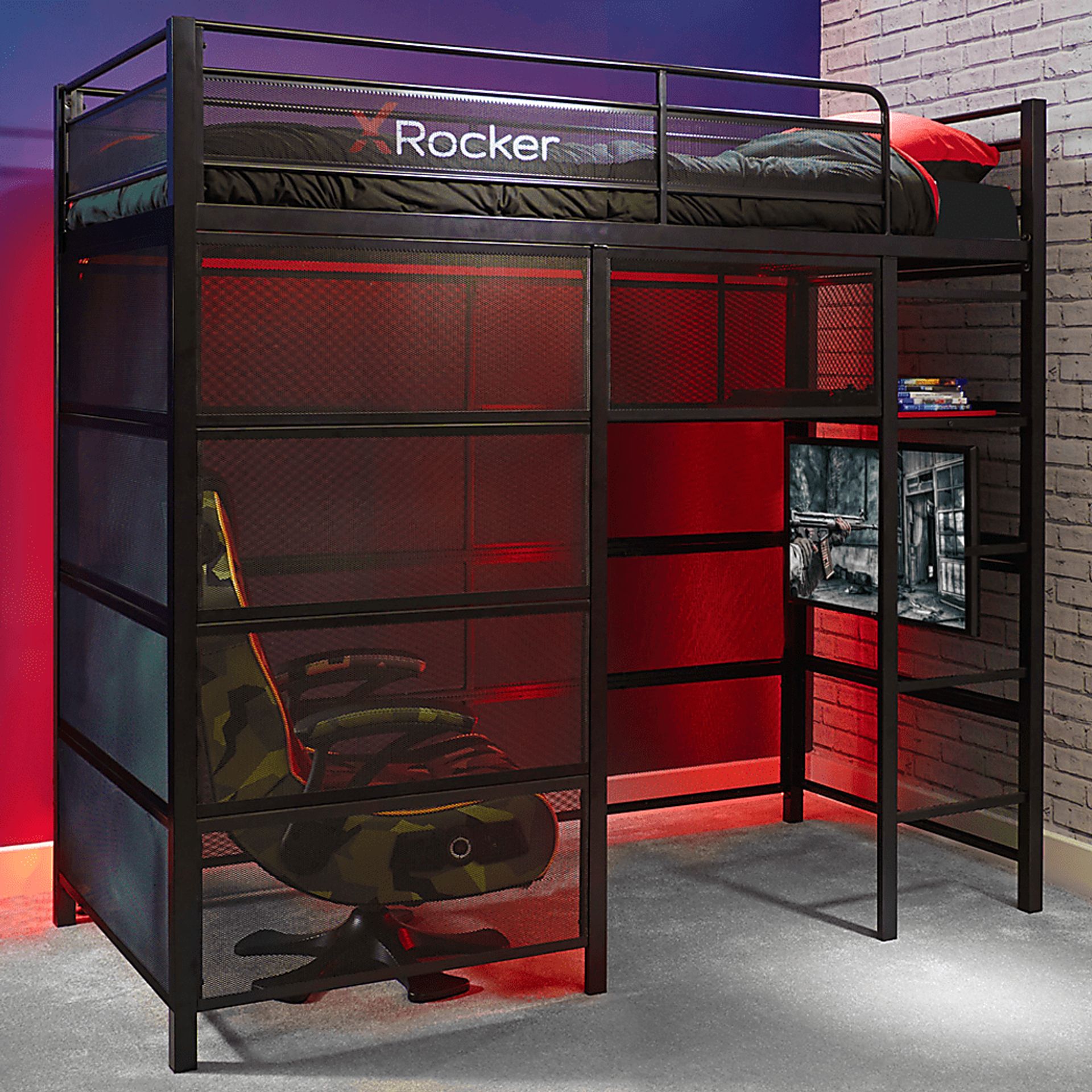 Kids In The Zone Black Gaming Bunk Bed - Image 2
