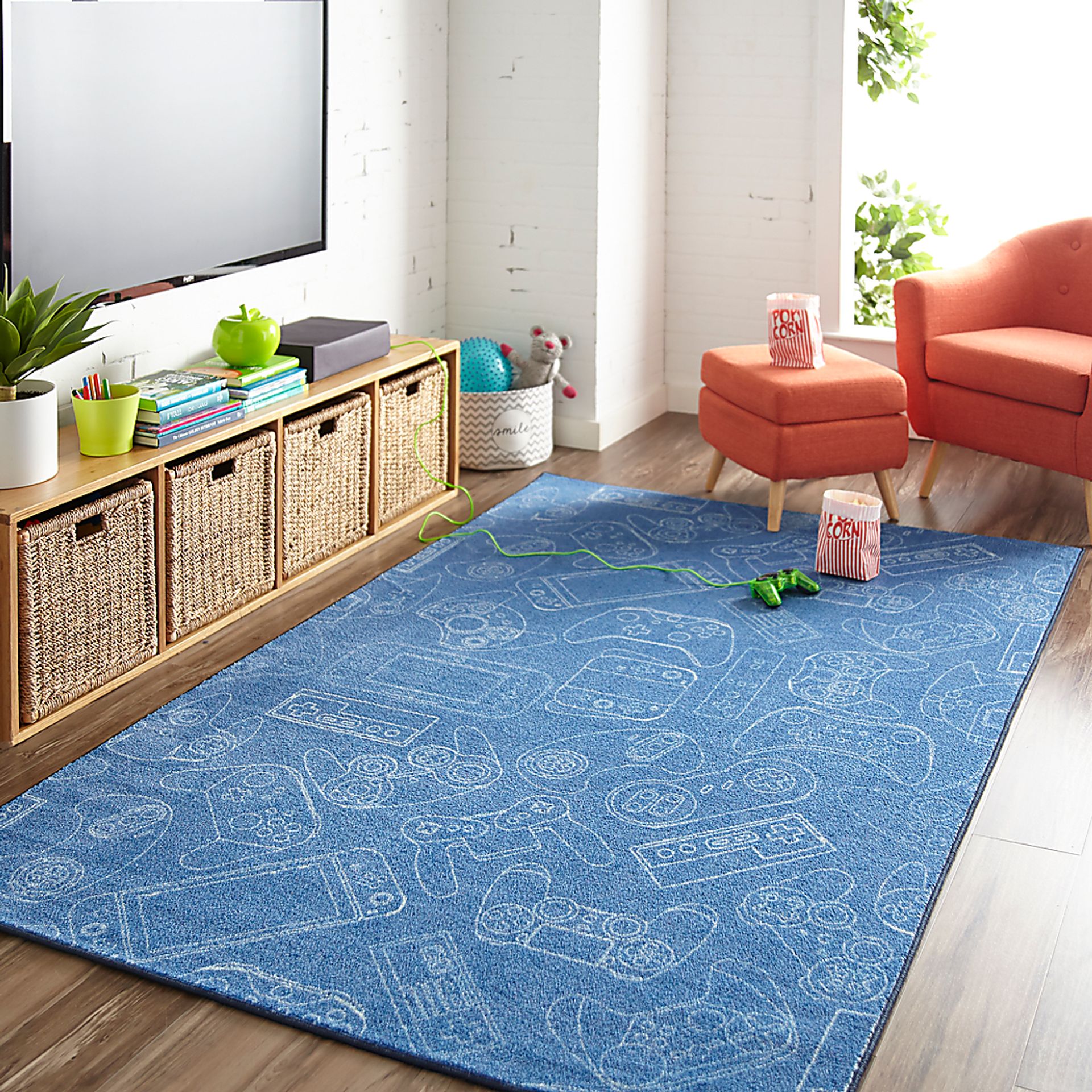 Kids Inner Gamer Blue 5' x 8' Rug - Image 2