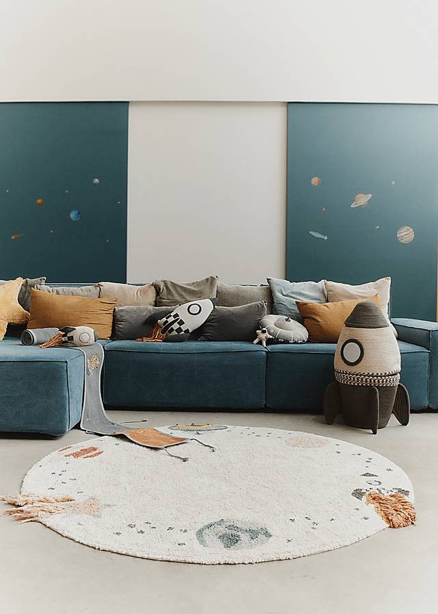 Kids Interstellar Natural 4'7 x 4'7 Round Rug - Thumbnail - Image 2
