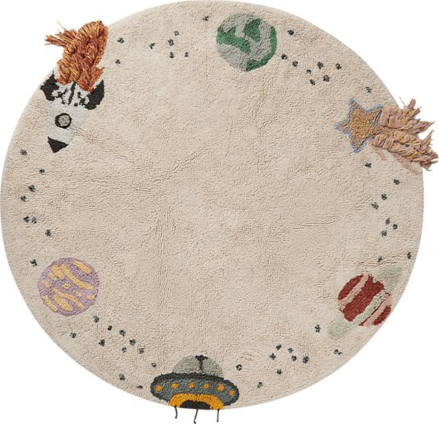 Kids Interstellar Natural 4'7 x 4'7 Round Rug - Thumbnail - Image 1