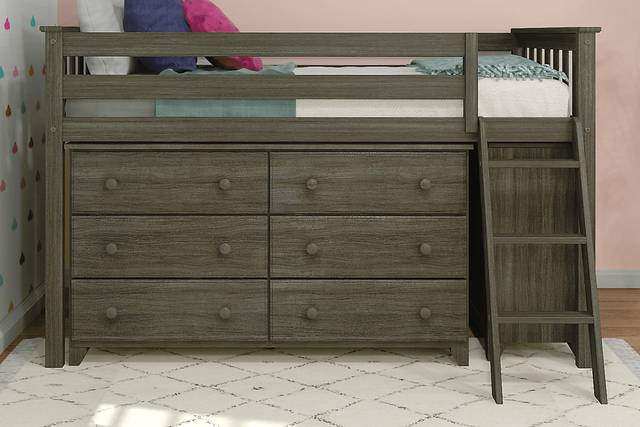 Kids Irenka II Brown Twin Loft Bed with Dresser - Thumbnail - Image 3