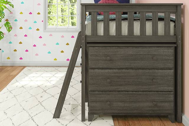 Kids Irenka II Brown Twin Loft Bed with Dresser - Thumbnail - Image 5