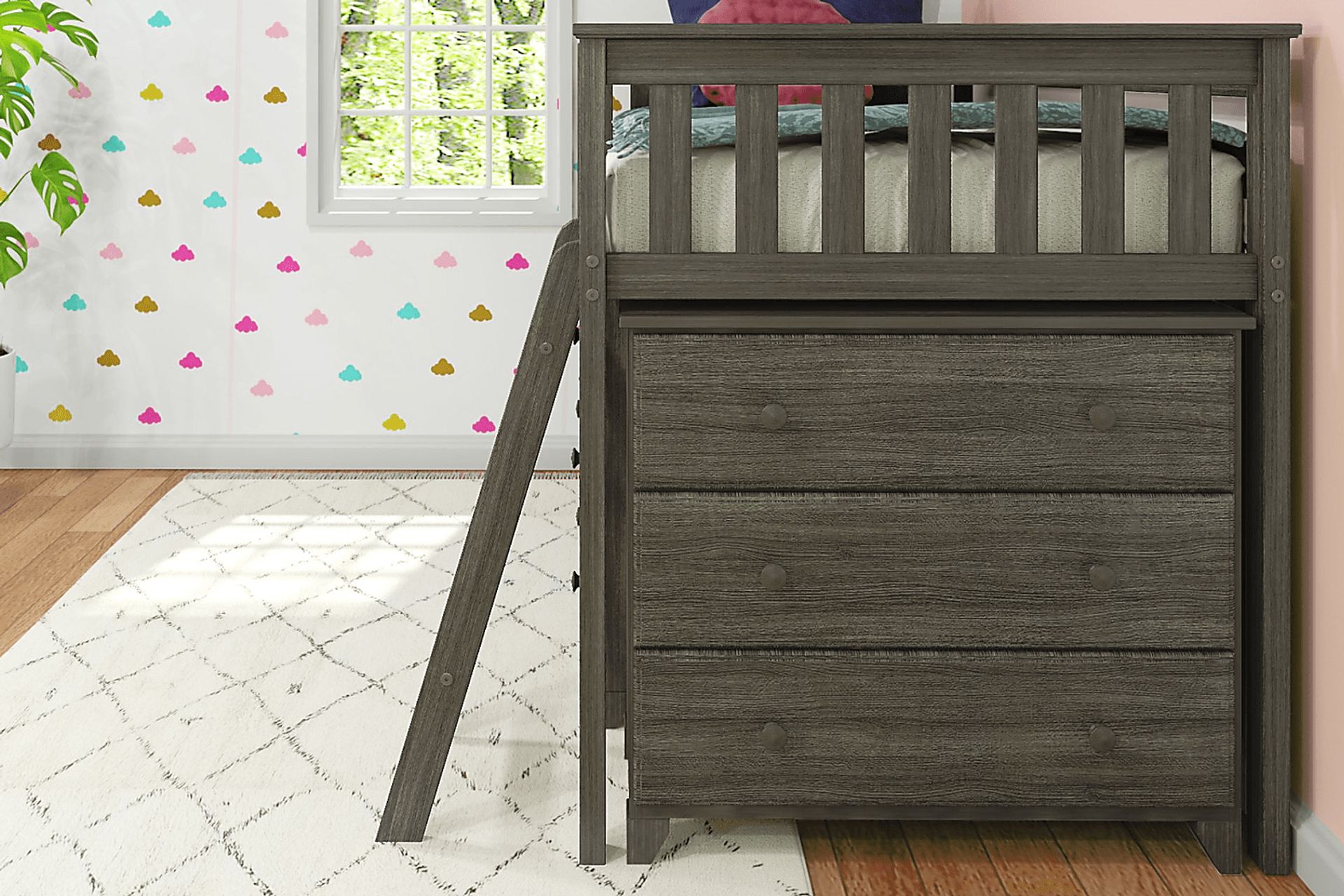 Kids Irenka II Brown Twin Loft Bed with Dresser - Image 5