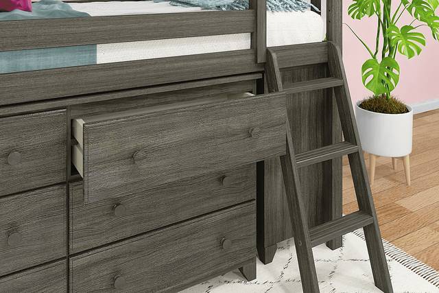 Kids Irenka II Brown Twin Loft Bed with Dresser - Thumbnail - Image 6