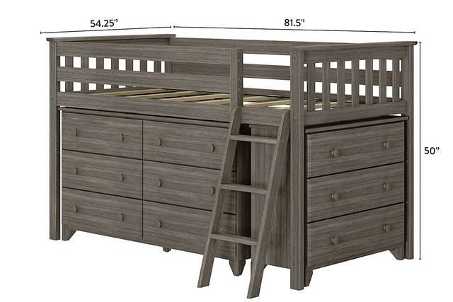 Kids Irenka II Brown Twin Loft Bed with Dresser - Thumbnail - Image 7