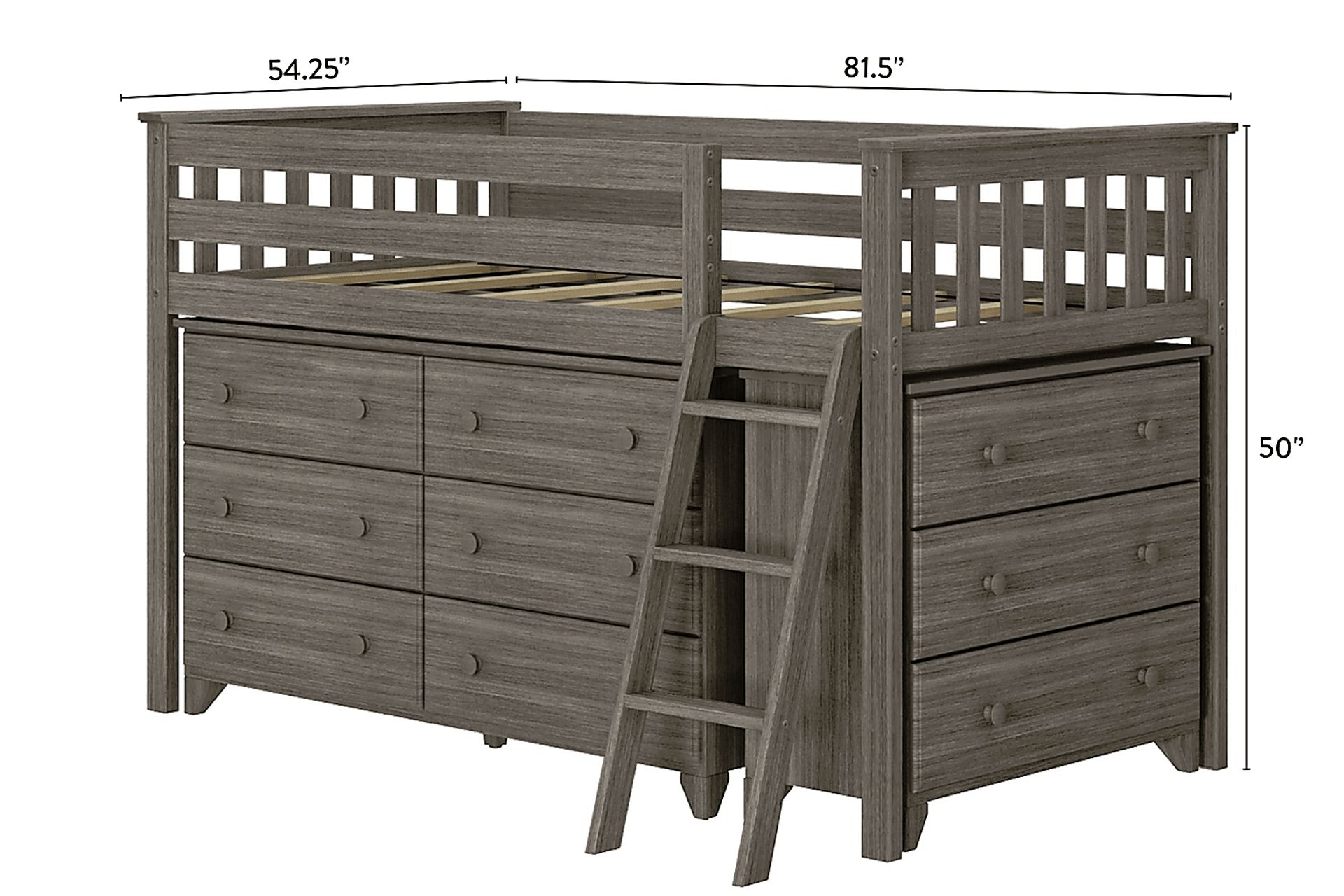 Kids Irenka II Brown Twin Loft Bed with Dresser - Image 7