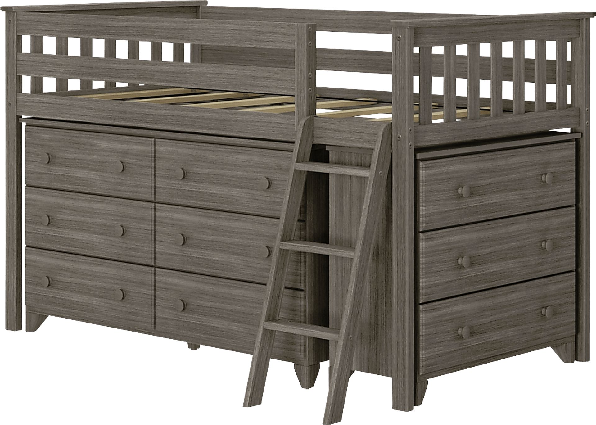 Kids Irenka II Brown Twin Loft Bed with Dresser - Image 1