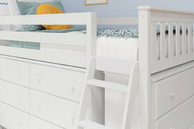 Kids Irenka II White Twin Loft Bed with Dresser - Thumbnail - Image 6