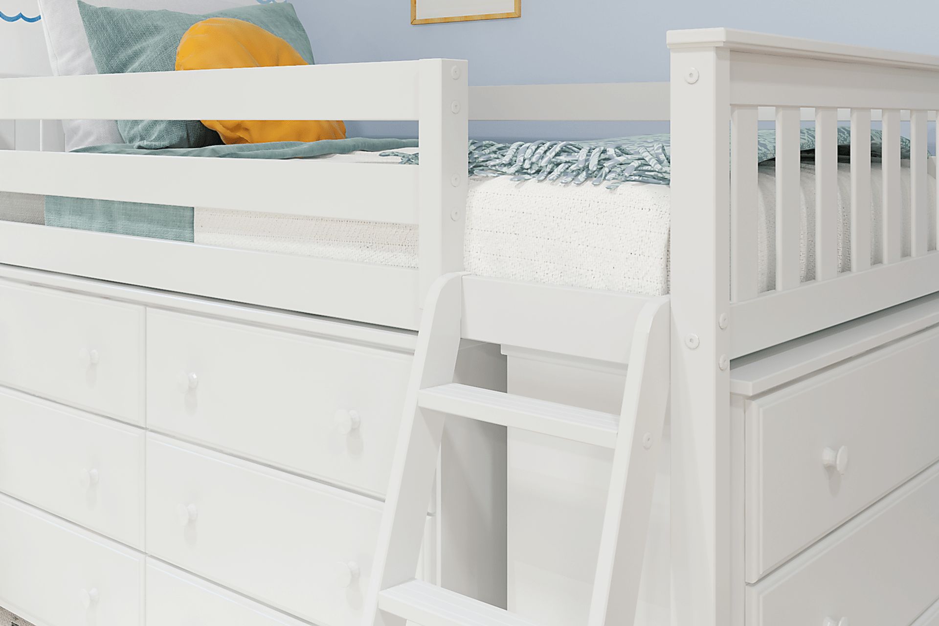 Kids Irenka II White Twin Loft Bed with Dresser - Image 6