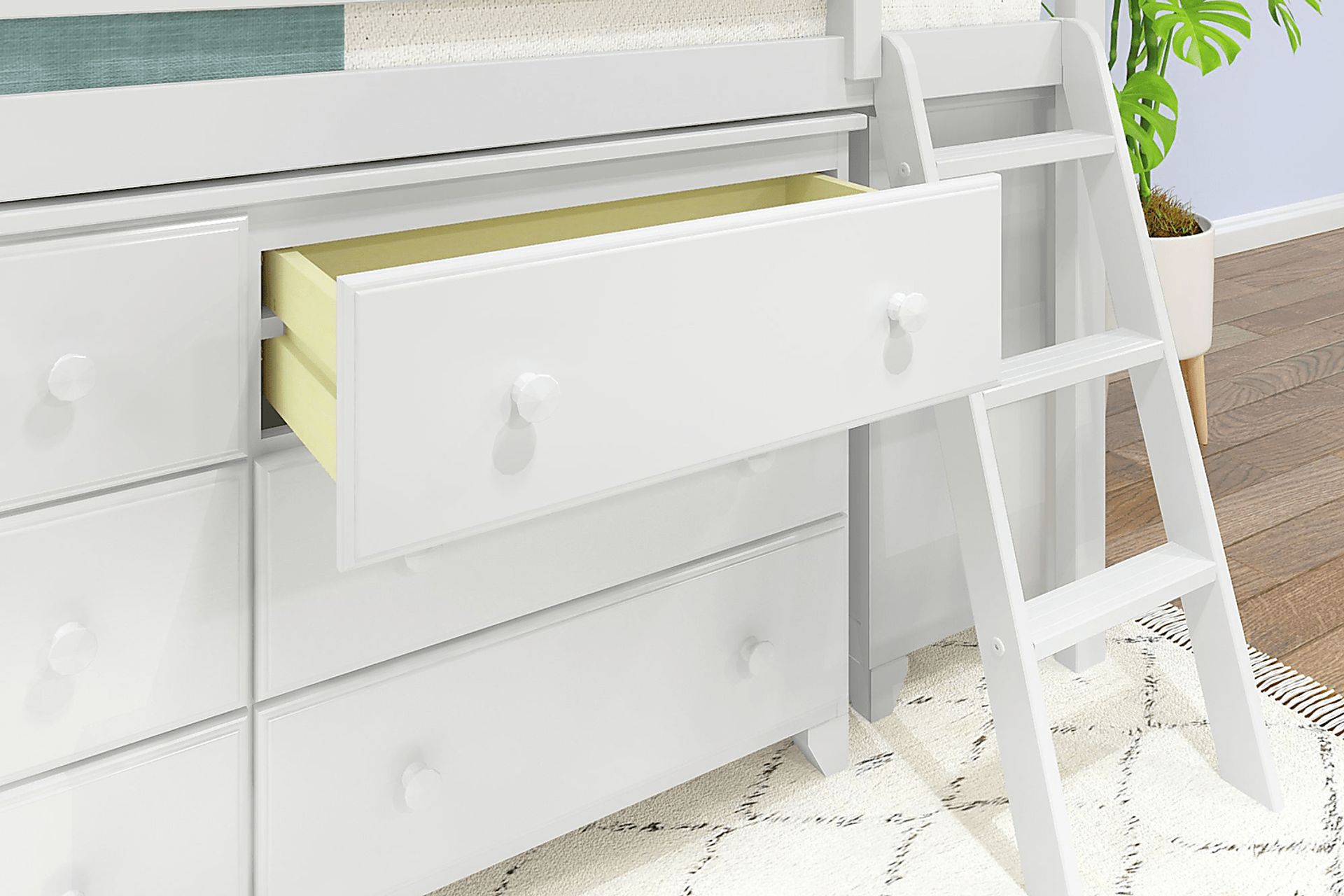 Kids Irenka II White Twin Loft Bed with Dresser - Image 7