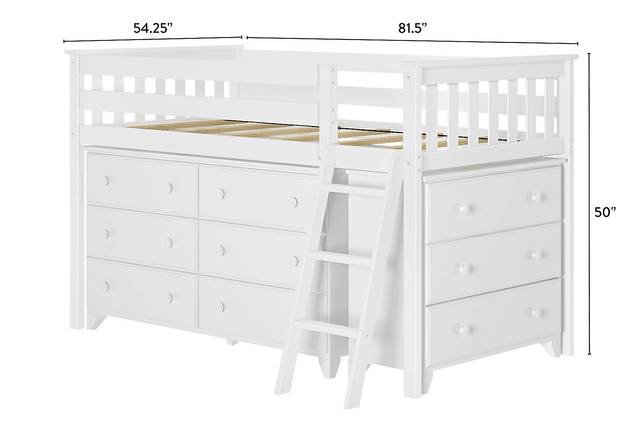 Kids Irenka II White Twin Loft Bed with Dresser - Thumbnail - Image 8